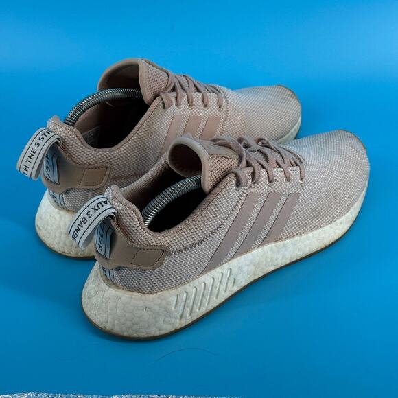 Adidas NMD R2 Womens Size 9 Tan Beige Navy Casual Running Sneakers Athleisure - Picture 4 of 13